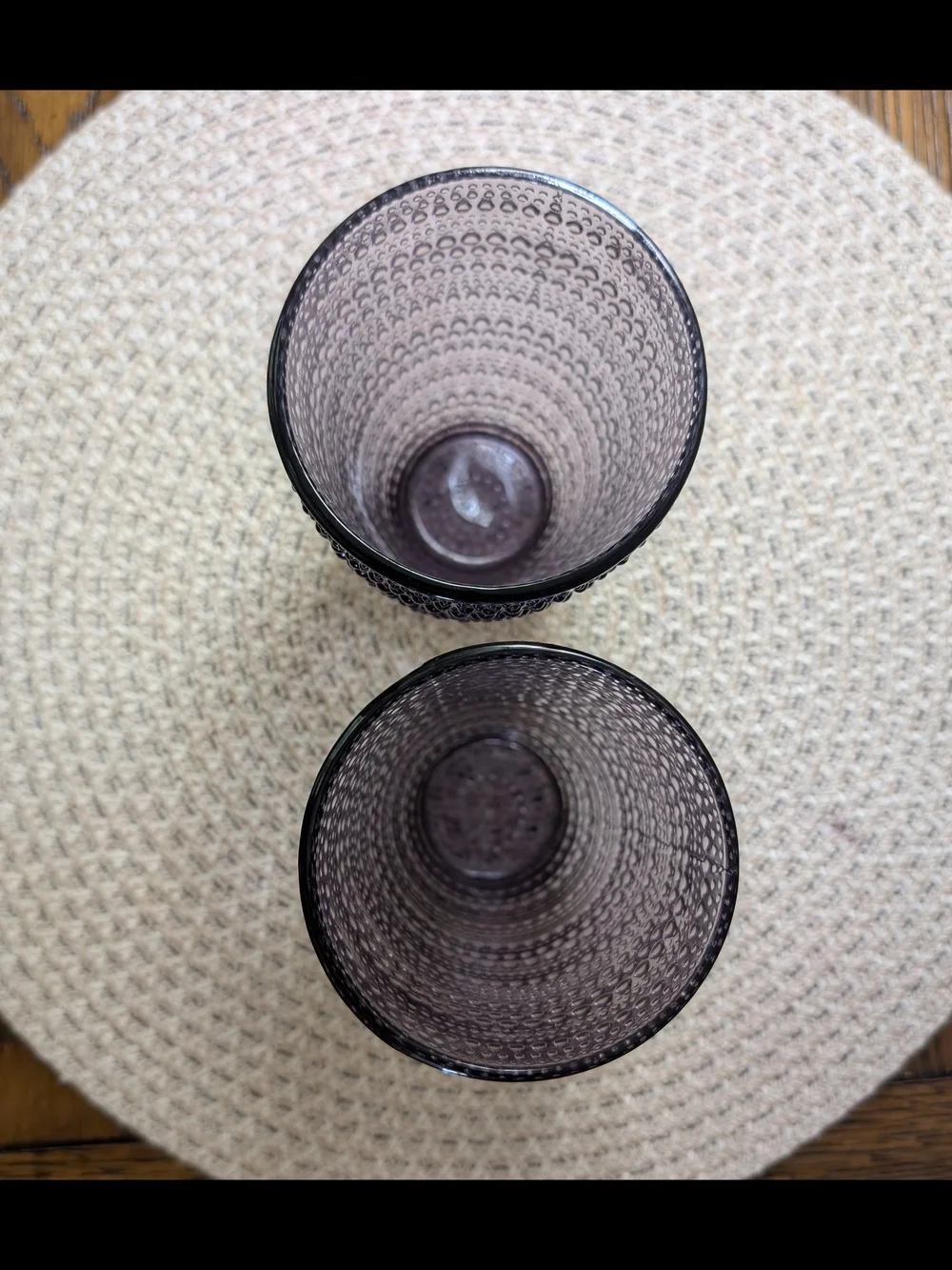 Set of 2 Vintage Purple Hobnail Glass Tumblers Cottagecore Style